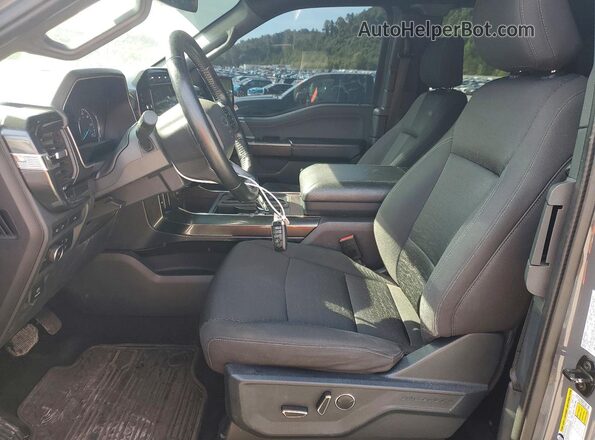 1FTEX1EP4MKD20610 2021 FORD F150 Gray Вид салону спереду