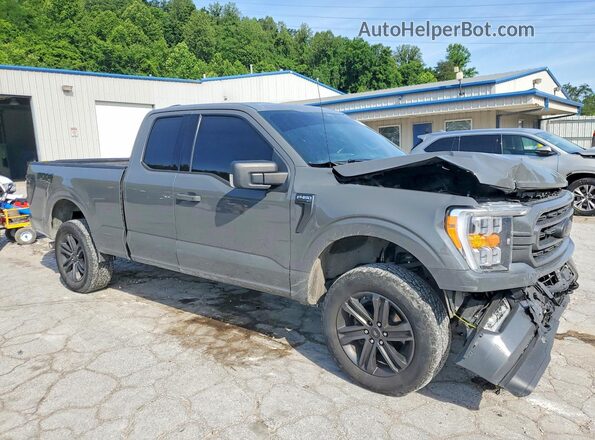 1FTEX1EP4MKD20610 2021 FORD F150 Gray Передня права чверть