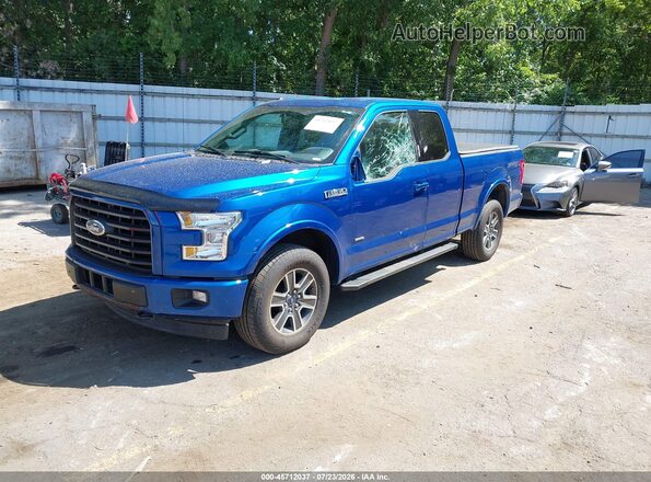 1FTEX1EP9HFA84969 2017 FORD F150 Синий Передняя левая четверть