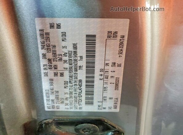 1FTEX1EPXLKF45399 2020 FORD F150 Silver Engine compartment view