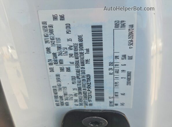 1FTEX1LP1RKE70829 2024 FORD F150 White Engine compartment view