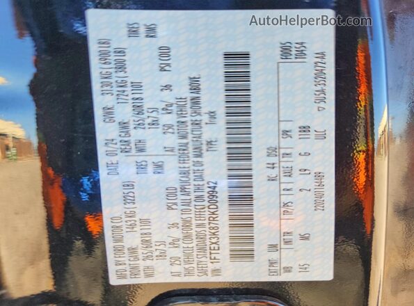 1FTEX3K87RKD09942 2024 FORD F150 Черный Вид подкапотного пространства
