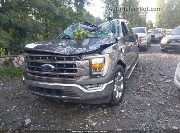 1FTFW1CD3NFA23547 2022 FORD F150 Gray Vista tres cuartos delantera izquierda
