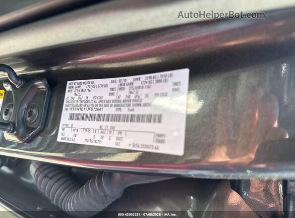 1FTFW1E11JFD72641 2018 FORD F150 Серый Вид подкапотного пространства