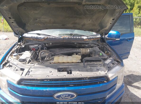 1FTFW1E14JFD80555 2018 FORD F150 Blue Widok z tyłu
