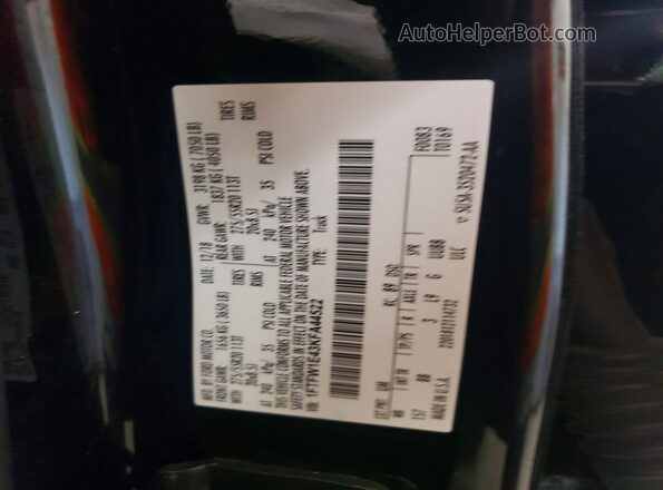 1FTFW1E43KFA44522 2019 FORD F150 Black VIN sticker view
