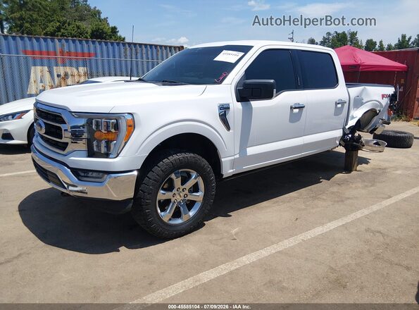 1FTFW1E52NKD17650 2022 FORD F150 White წინა მარცხენა ხედი სამი მეოთხედიდან