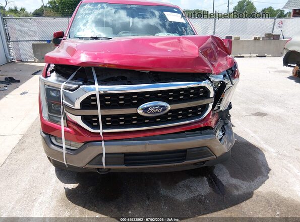 1FTFW1E54MFB29686 2021 FORD F150 Red Widok z przodu