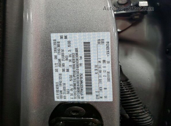 1FTFW1E57NKF18752 2022 FORD F150 Silver Vista del compartimento del motor