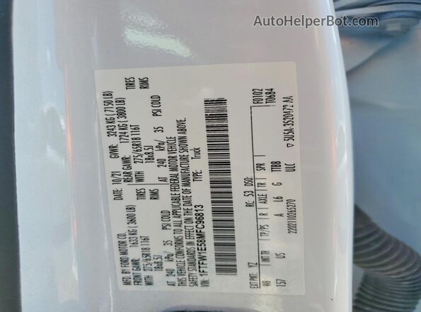 1FTFW1E58MFC96813 2021 FORD F150 White Widok komory silnika