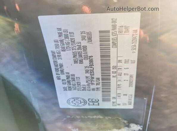 1FTFW1E5XLFB39976 2020 FORD F150 Black Widok komory silnika