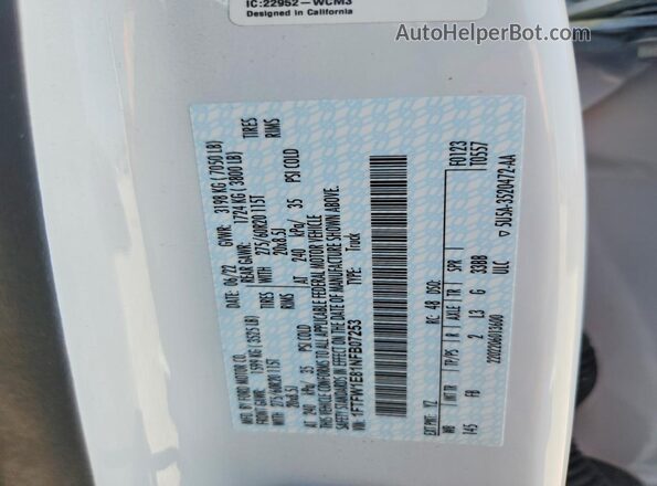 1FTFW1E81NFB07253 2022 FORD F150 White Շարժիչի բաժամունքի տեսք
