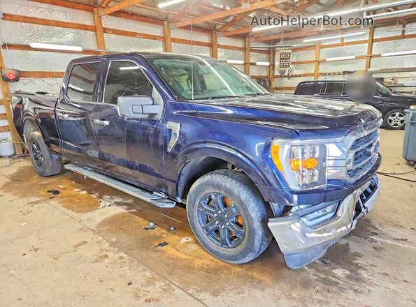 1FTFW1E82MKE82140 2021 FORD F150 Синий Передняя правая четверть