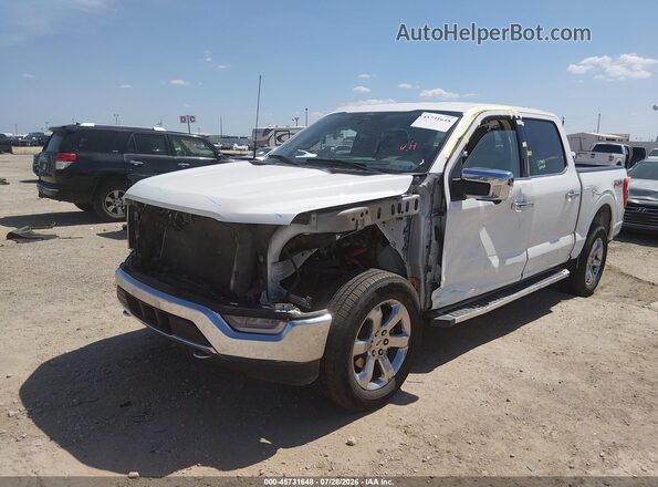 1FTFW1E83NFB84903 2022 FORD F150 White Widok z przodu