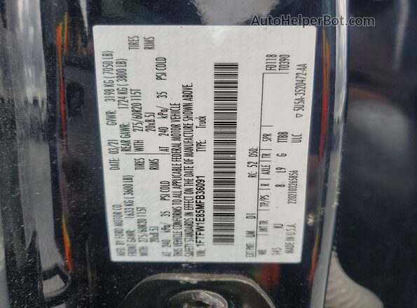 1FTFW1E85MFB36091 2021 FORD F150 Black Շարժիչի բաժամունքի տեսք