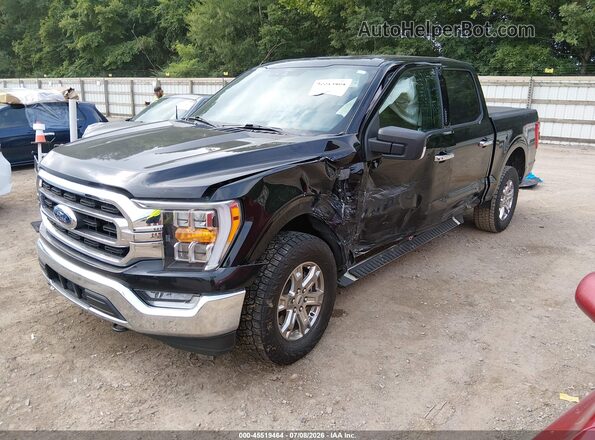 1FTFW1E85NFA23355 2022 FORD F150 Black წინა მარცხენა ხედი სამი მეოთხედიდან