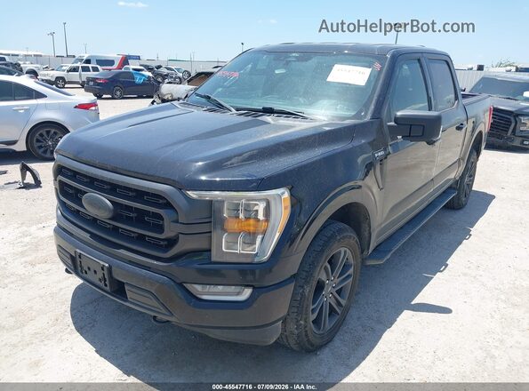 1FTFW1E89NKE79415 2022 FORD F150 Черный Передняя левая четверть