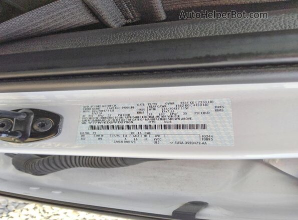 1FTFW1ED2PFD27565 2023 FORD F150 White Widok komory silnika