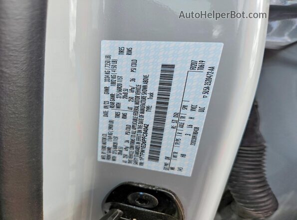1FTFW1ED6PFC84042 2023 FORD F150 White VIN կոդի պիտակի տեսք