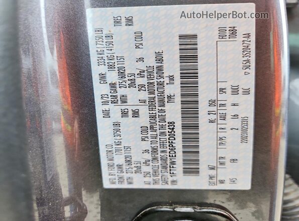 1FTFW1ED6PFD05438 2023 FORD F150 Charcoal Շարժիչի բաժամունքի տեսք