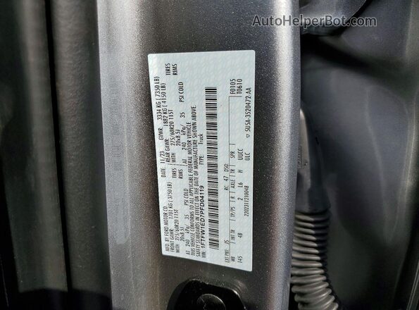 1FTFW1ED7PFD04119 2023 FORD F150 Silver VIN sticker view