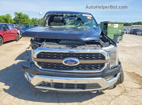 1FTFW1ED9MFC40967 2021 FORD F150 Blue Front view