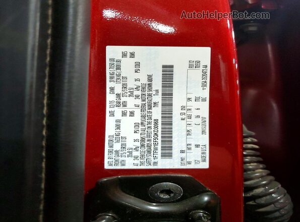 1FTFW1EF5GKD30968 2016 FORD F150 Red Engine compartment view