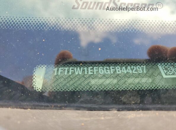 1FTFW1EF6GFB44297 2016 FORD F150 White VIN sticker view