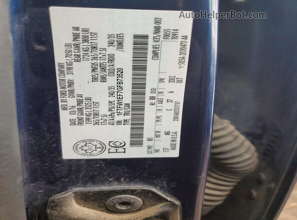 1FTFW1EF7GFB73520 2016 FORD F150 Синий Вид подкапотного пространства