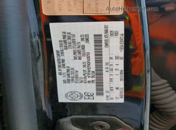 1FTFW1EF9GFA38703 2016 FORD F150 Black Engine compartment view