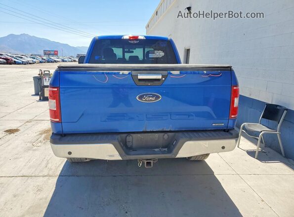 1FTFW1EG2JKC09430 2018 FORD F150 Blue უკანა ხედი