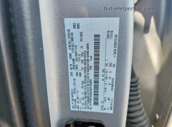 1FTFW1EG9JKF33958 2018 FORD F150 Silver Engine compartment view