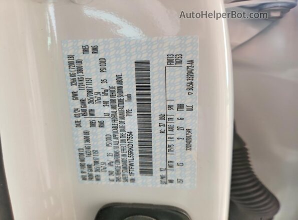 1FTFW1L55RKD17554 2024 FORD F150 White Engine compartment view
