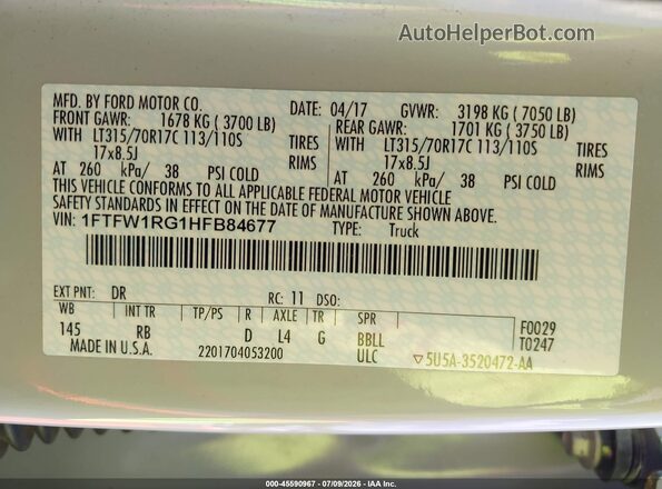 1FTFW1RG1HFB84677 2017 FORD F150 Silver Вид підкапотного простору