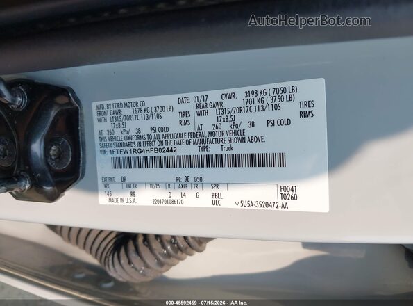 1FTFW1RG4HFB02442 2017 FORD F150 Light Blue Շարժիչի բաժամունքի տեսք