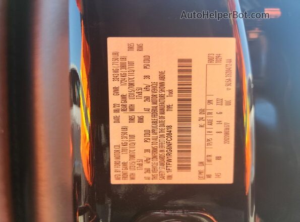1FTFW1RG6NFC08418 2022 FORD F150 Black Widok komory silnika