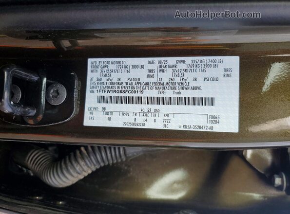 1FTFW1RG6SFC00119 2025 FORD F150 Green Engine compartment view