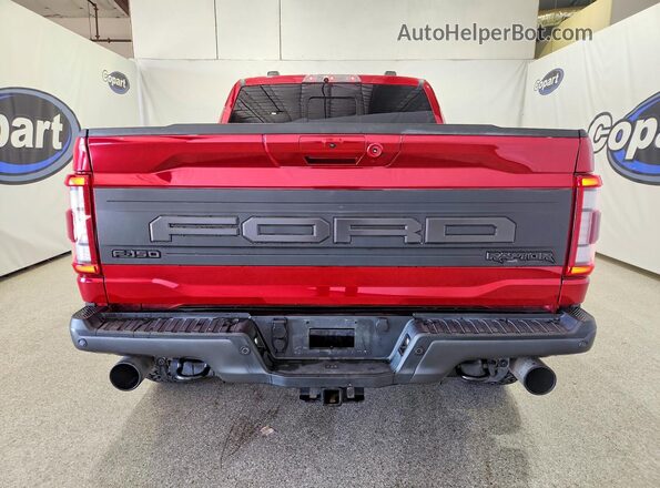1FTFW1RG7MFC62700 2021 FORD F150 Red Հետևի տեսք