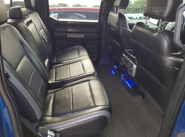 1FTFW1RGXJFE72199 2018 FORD F150 Blue Rear seats view