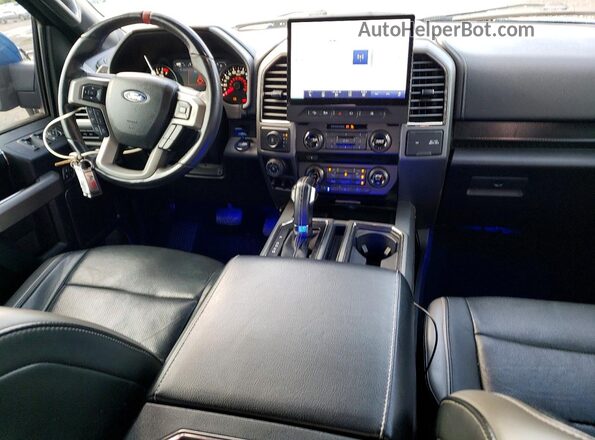 1FTFW1RGXJFE72199 2018 FORD F150 Blue Dashboard view