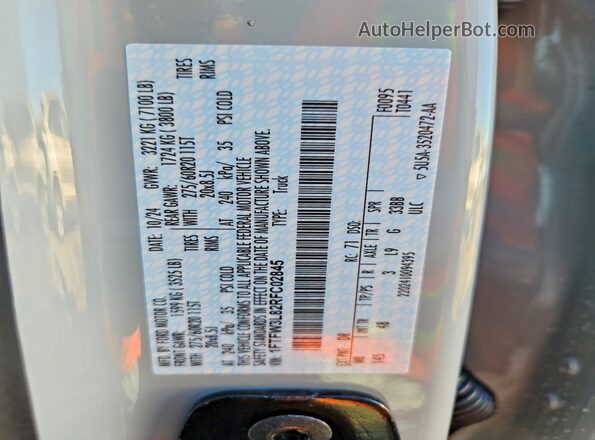 1FTFW3L82RFC02845 2024 FORD F150 Gray Widok komory silnika