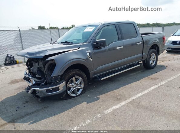 1FTFW3L86RKF79962 2024 FORD F150 Gray Առջևի ձախ երեք քառորդ տեսարան