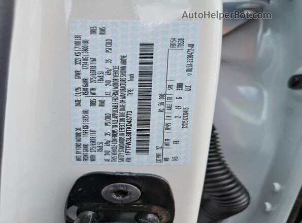 1FTFW3L88TKD43773 2026 FORD F150 White ძრავის განყოფილების ხედი