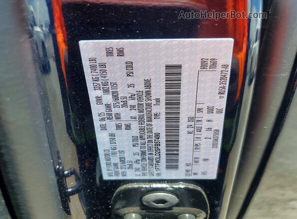 1FTFW3LD2SFB57490 2025 FORD F150 Blue VIN კოდის სტიკერის ხედი