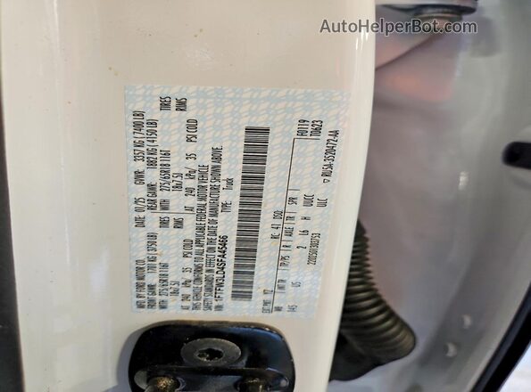 1FTFW3LD4SFA45466 2025 FORD F150 White VIN կոդի պիտակի տեսք