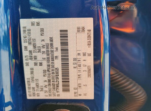 1FTFW5LD1SFB30325 2025 FORD F150 Blue Вид підкапотного простору
