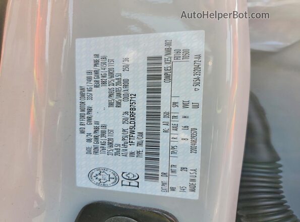 1FTFW5LDXRFB75712 2024 FORD F150 Gray Widok komory silnika