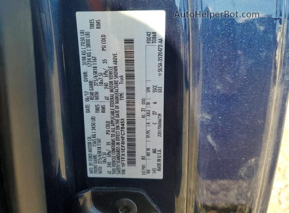 1FTFX1EF8HFC78453 2017 FORD F150 Blue Շարժիչի բաժամունքի տեսք
