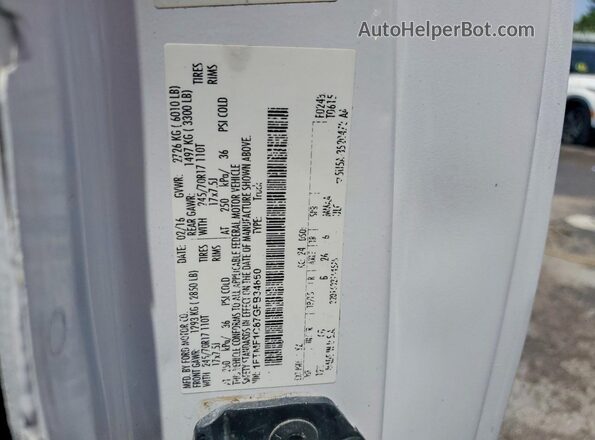 1FTMF1C87GFB34860 2016 FORD F150 White Вид підкапотного простору