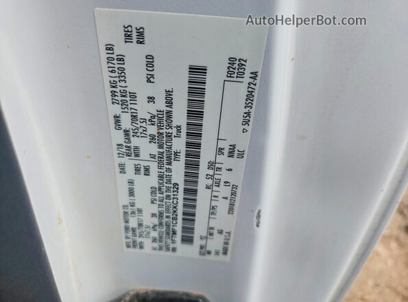 1FTMF1CB2KKC31329 2019 FORD F150 White VIN sticker view